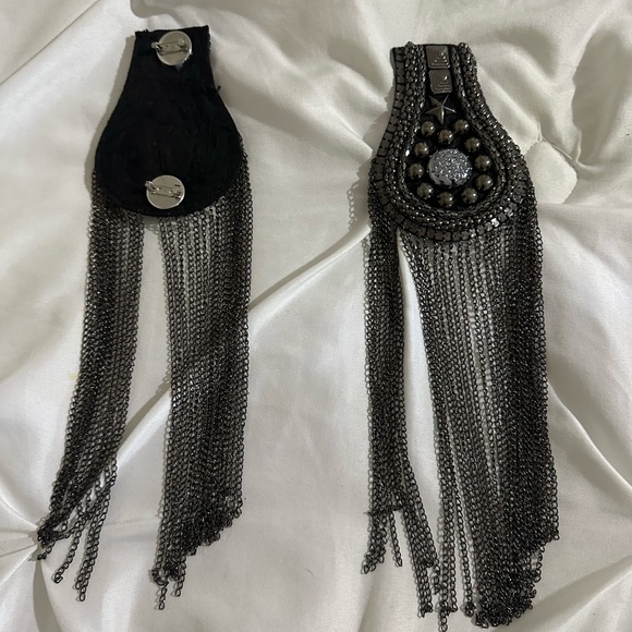 Jewelry - Shoulder accents, sliver and black